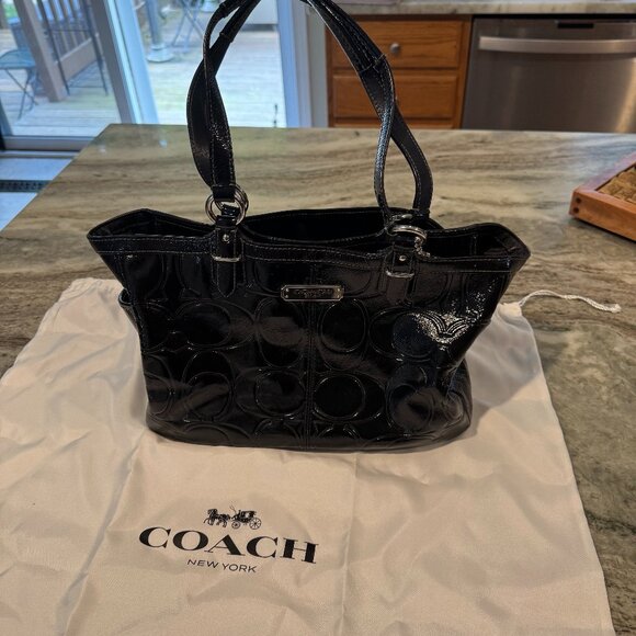Coach Embossed Patent Leather East West Gallery Tote - Picture 1 of 5